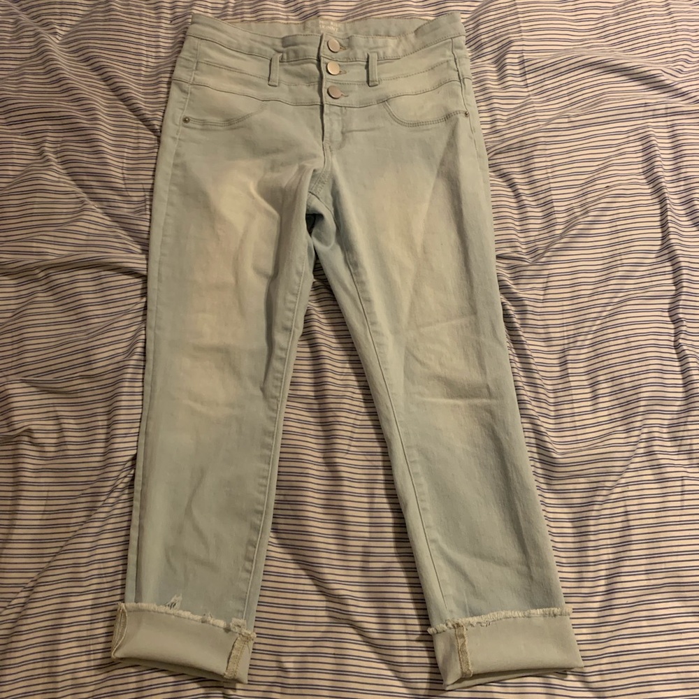 Cuffed Light Wash Skinny Jeans
